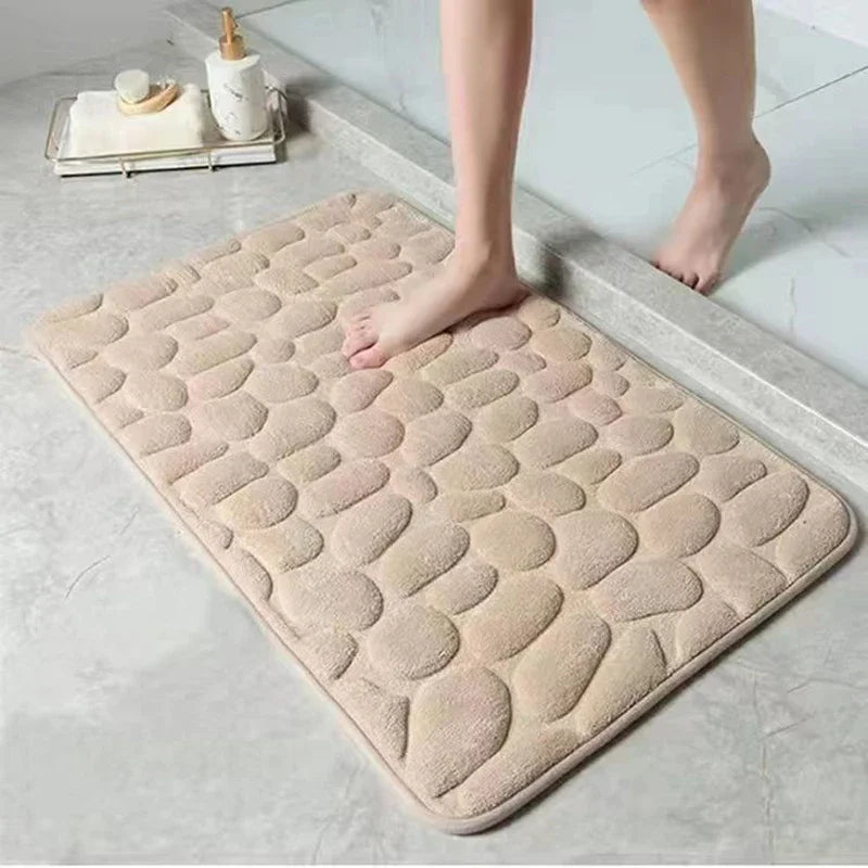 Cobblestone Embossed Nonslip Bathroom Mat
