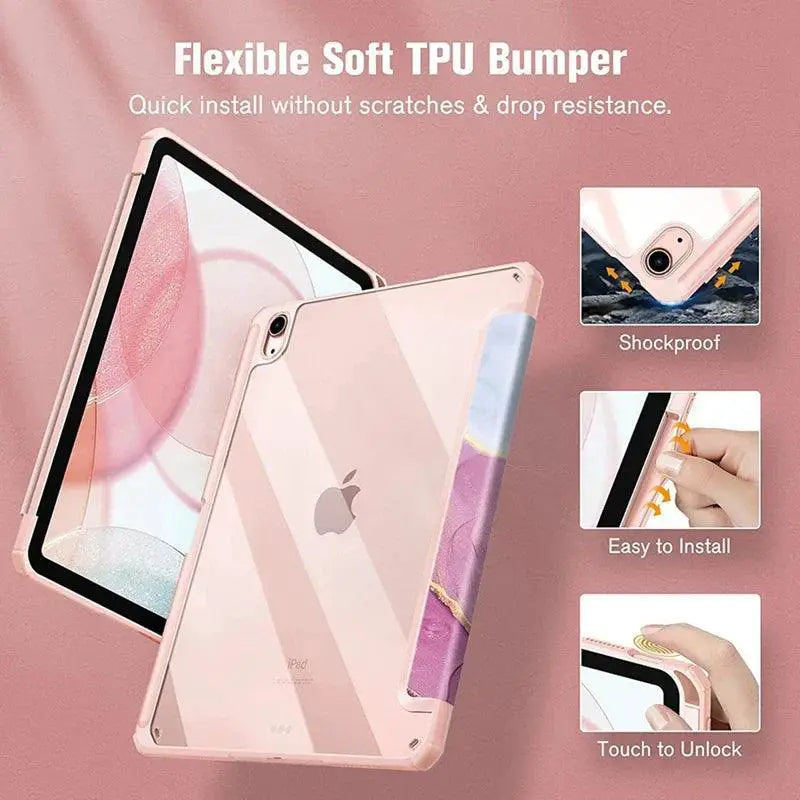 Smart Clear Leather Case For iPad Air Stylish And Protective