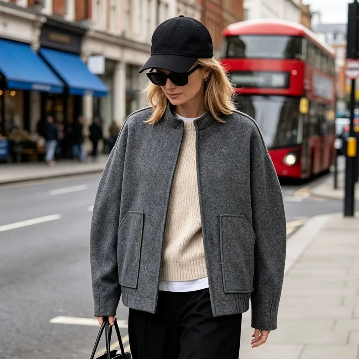 Gray Loose Fashion Jacket