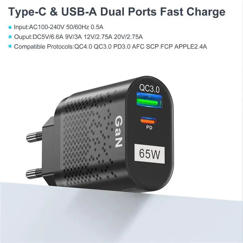 USLION GaN Charger Rapid Tablet Laptop Adapter For iPhone