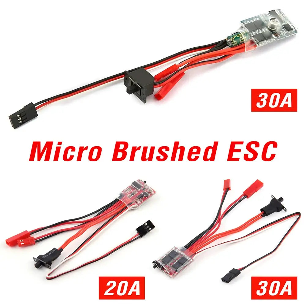 Micro ESC 20A 30A Brushed ESC RC ESC Electric Speed Controller 2S 4~8v for DIY Mini 1/16 1/18 1/24 RC Car Boat Tank W/Brake
