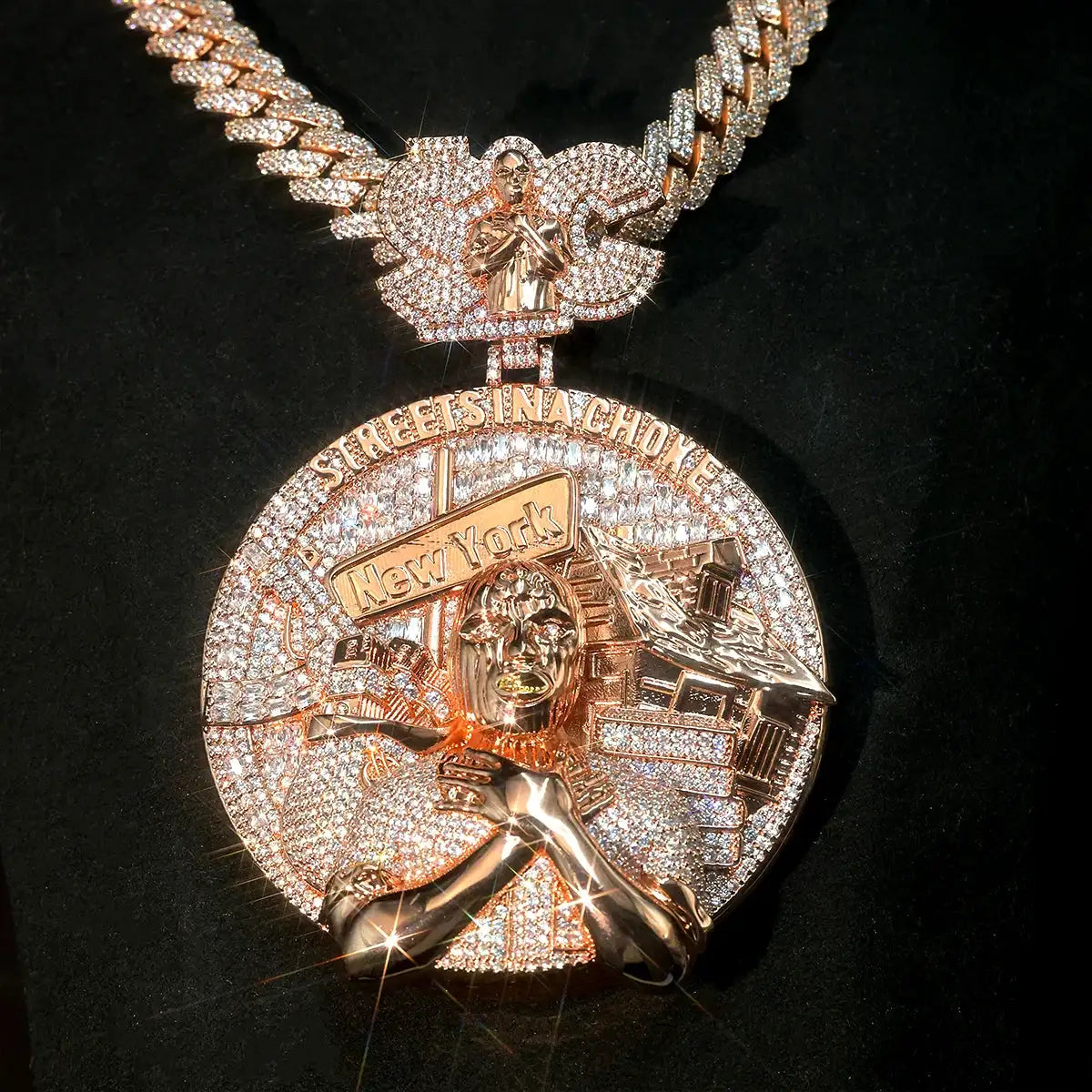 Gold Plated Iced CZ Hip Hop Pendant — product image 9