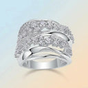 Sterling Silver Silver Unisex Moissanite Ring