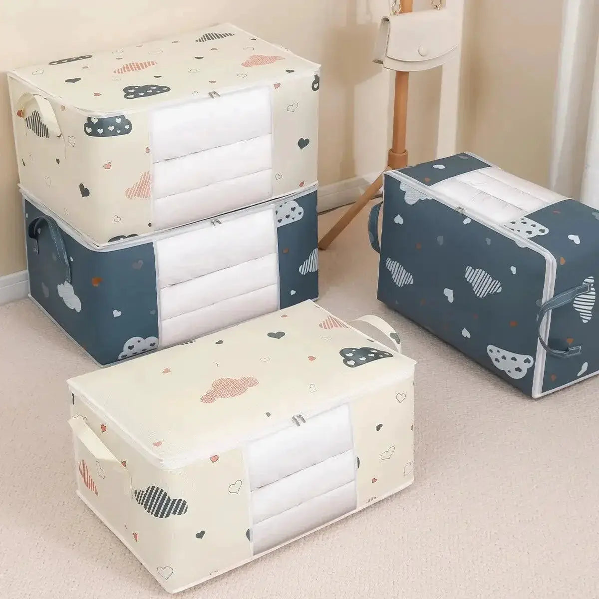 Large Quilted Storage Bag For Clothes And Bedding Organizer