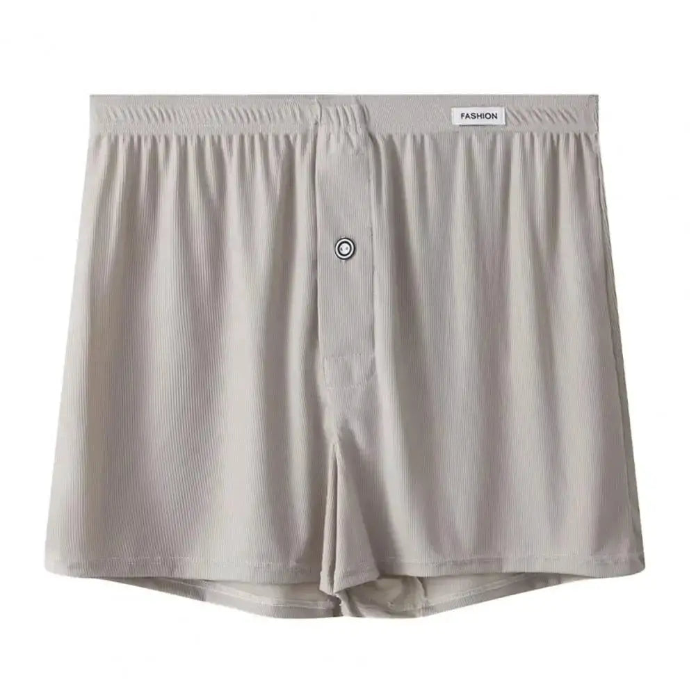 Men Boxer Briefs Underwear Elastic Waist Mid Rise Shorts