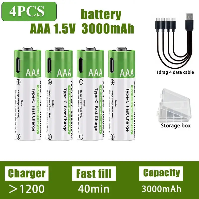 AA AAA Rechargeable Batteries - Capacity — product view 16