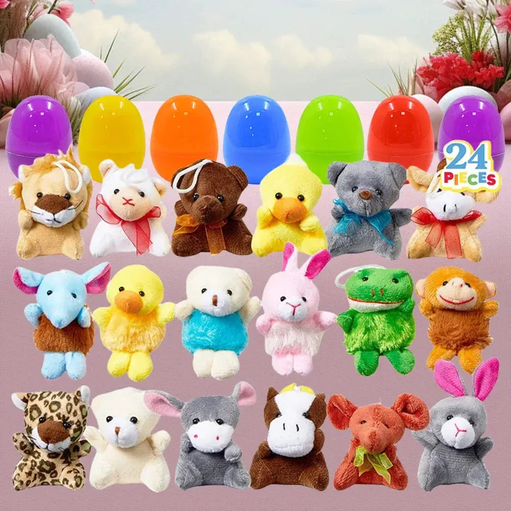 Easter Eggs 24 Prefilled Mini Plush Animal Toys For Kids