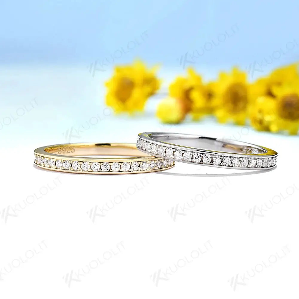 Moissanite Ring in Sterling Silver Kuololit — product view 4