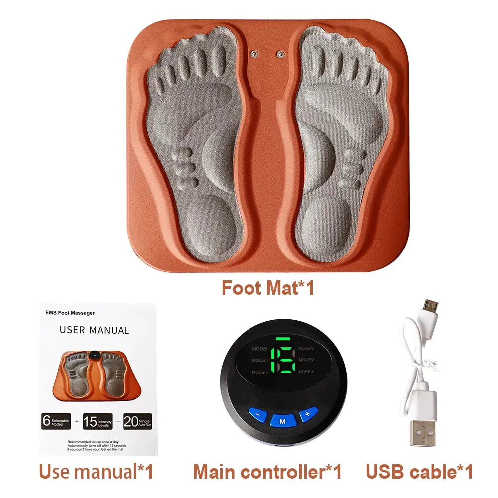 Electric EMS Foot Massager Pad Feet Muscle Stimulator Foot Massage Mat Improve Blood Circulation Relieve Ache Pain Rechargeable