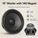 15 Inch Active Subwoofer 150-300W 6 Ohm Bass Speakers 40 Magnet Driver Audio 86dB Sound System For Home Theater Karaoke Dance DJ