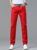 Four Season New Men's Yellow Jeans Fashion Business Casual