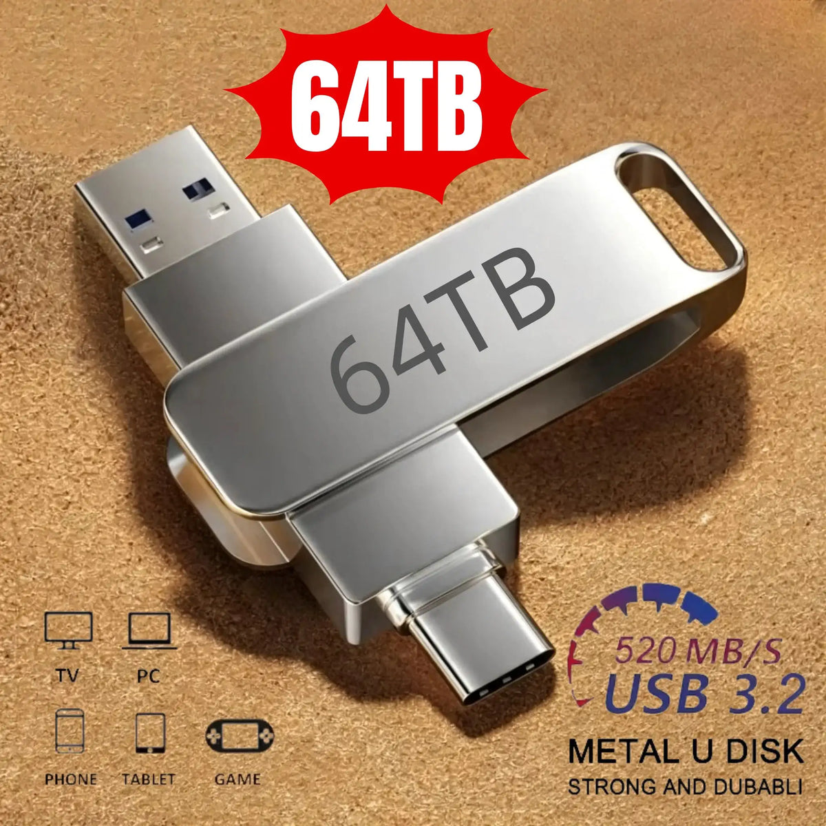 USB Flash Drives High Speed Transfer Metal Pendrive Memory Card — product view 1