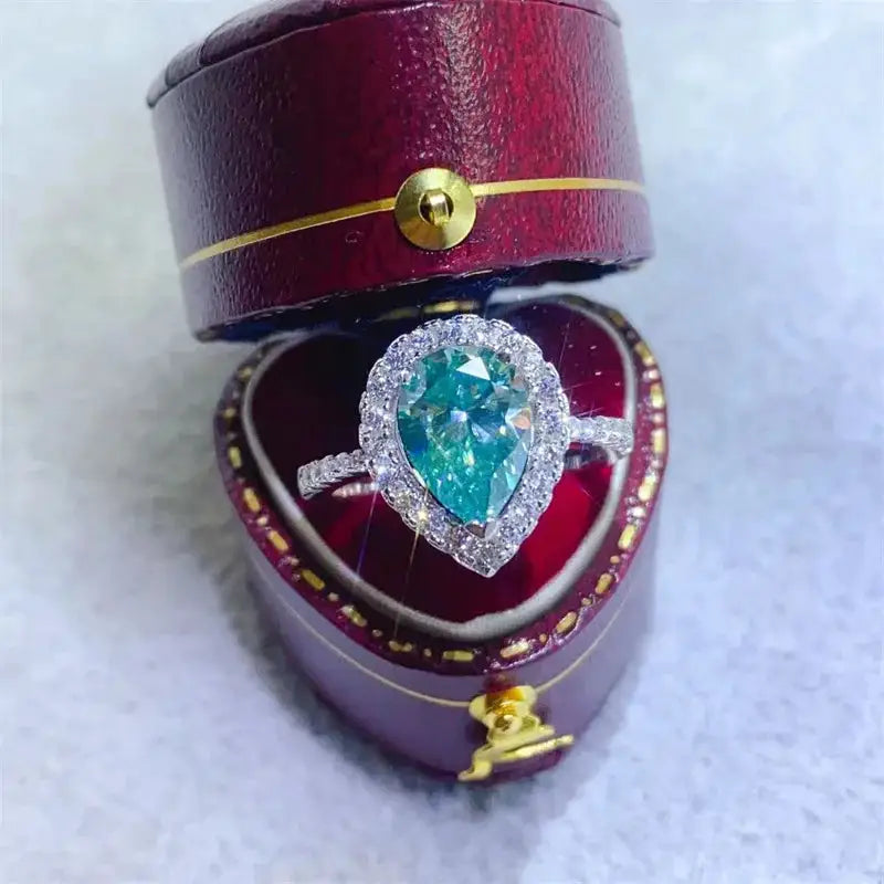 Sterling Silver Sterling Green Moissanite Ring — product image 5