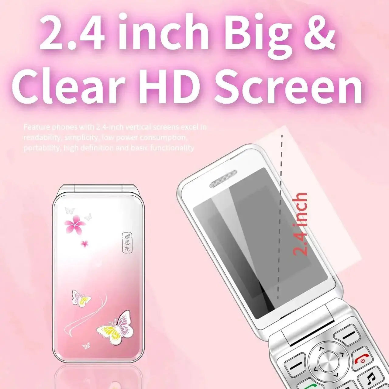 Mafam Women Flip Phone With Handwriting Touch Display