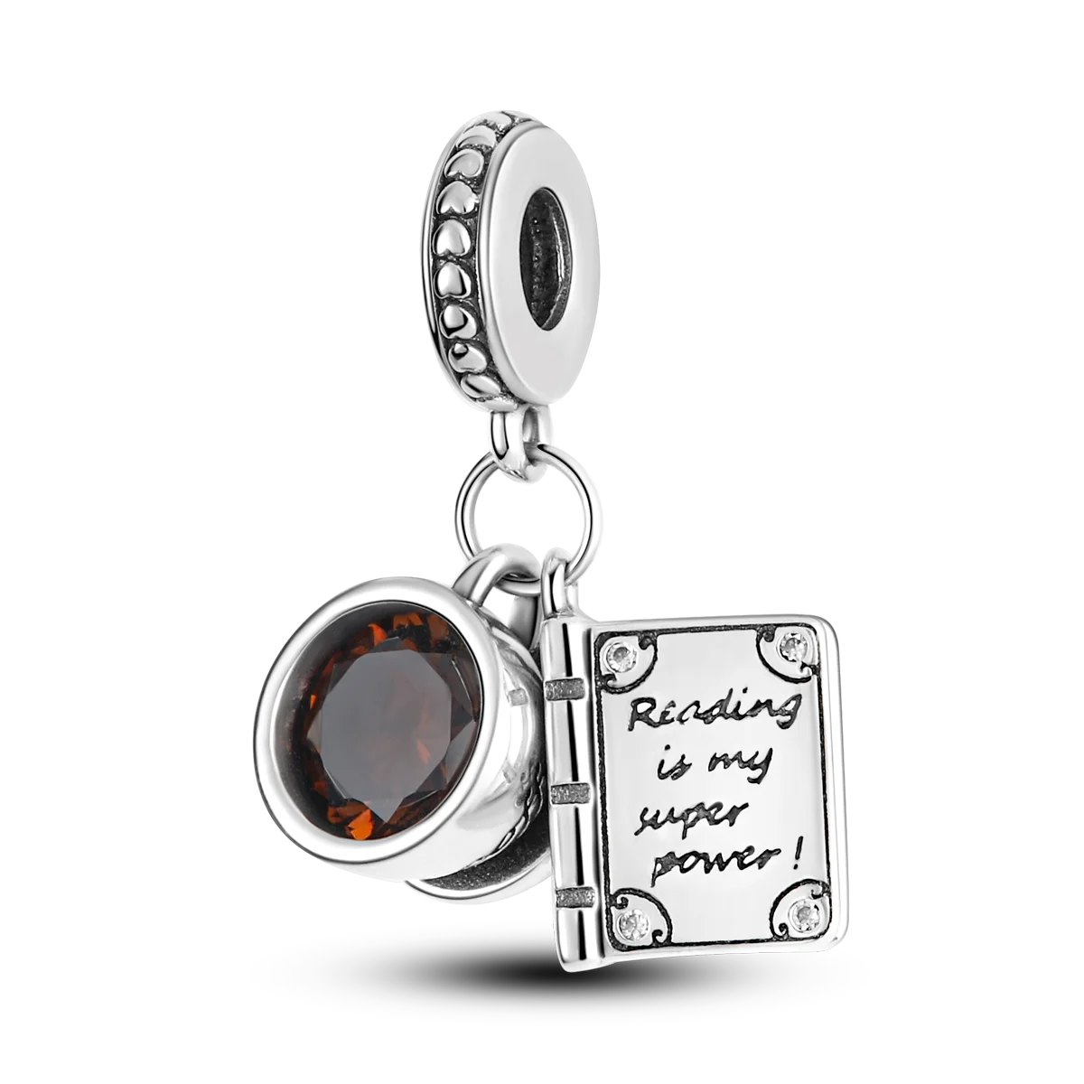 Silver Rainbow Flower Dragonfly Charm
