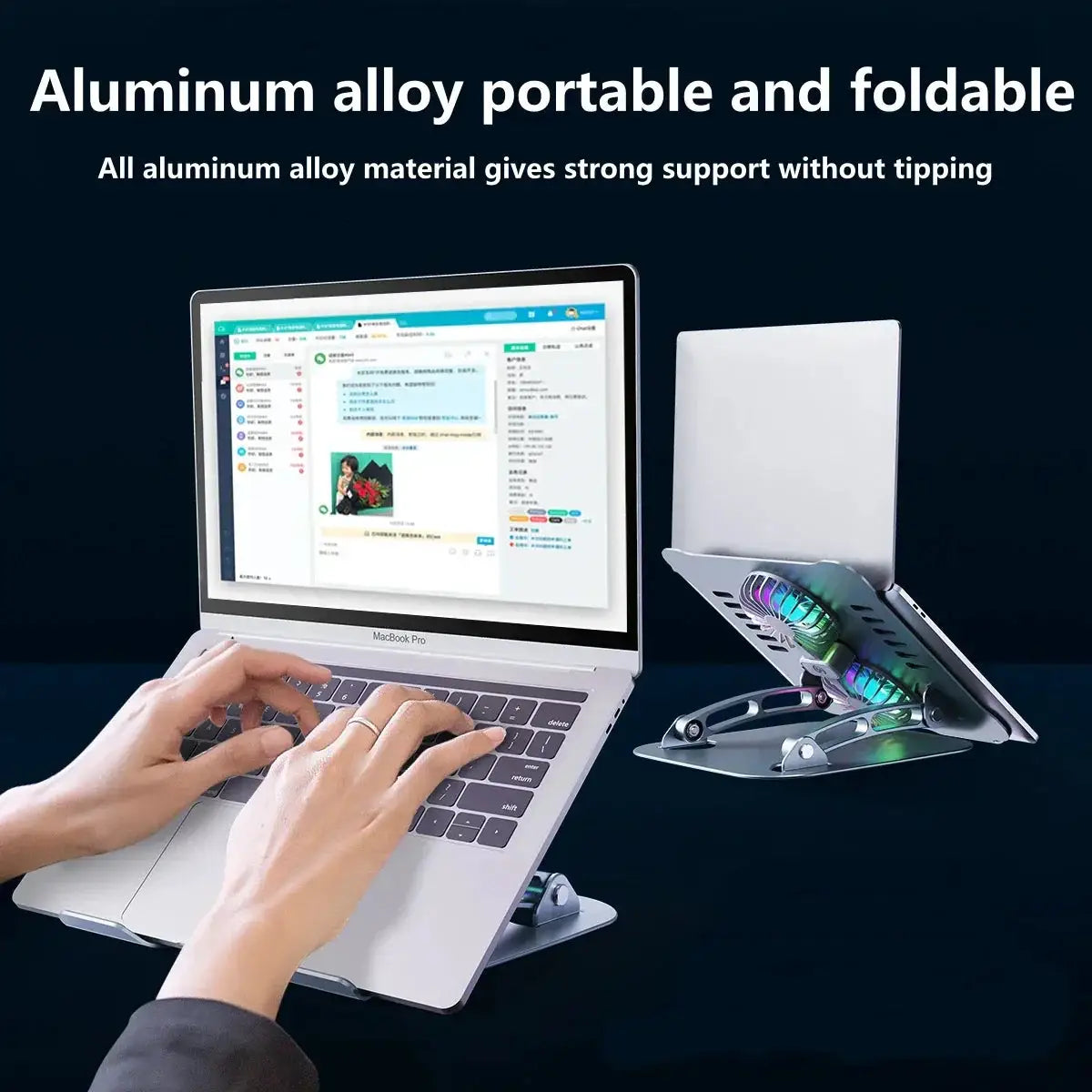 Laptop Stand With Cooling Fan For MacBook And Tablets