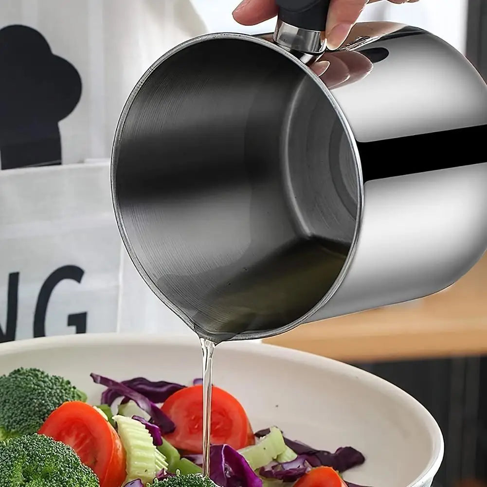 Stainless Steel Cooking Oil Dispenser Pot with Fine Mesh Strainer — product view 4