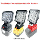 For Makita Milwaukee 18V Li-ion Battery LED Work Light