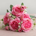 Rose Pink Silk Peony Wedding Bouquet - Artificial Decoration