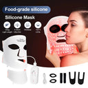 Salon Grade Silicone LED Face Mask With Neck 7 Color Photon Therapy Radiant Skin