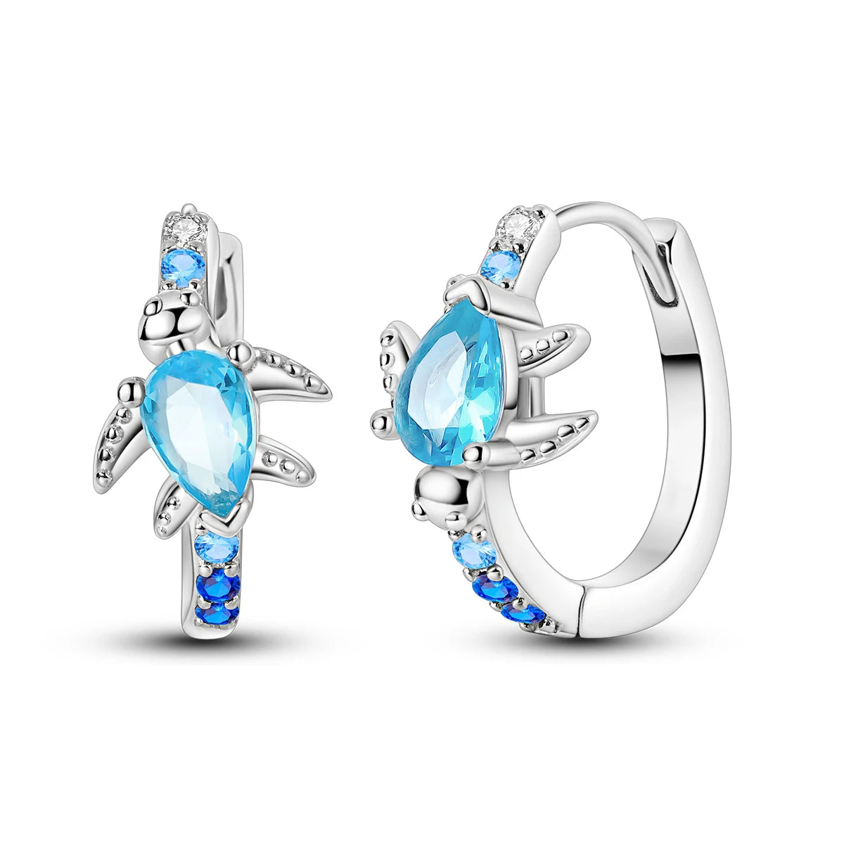 Mula Sterling Silver Turtle Hoop