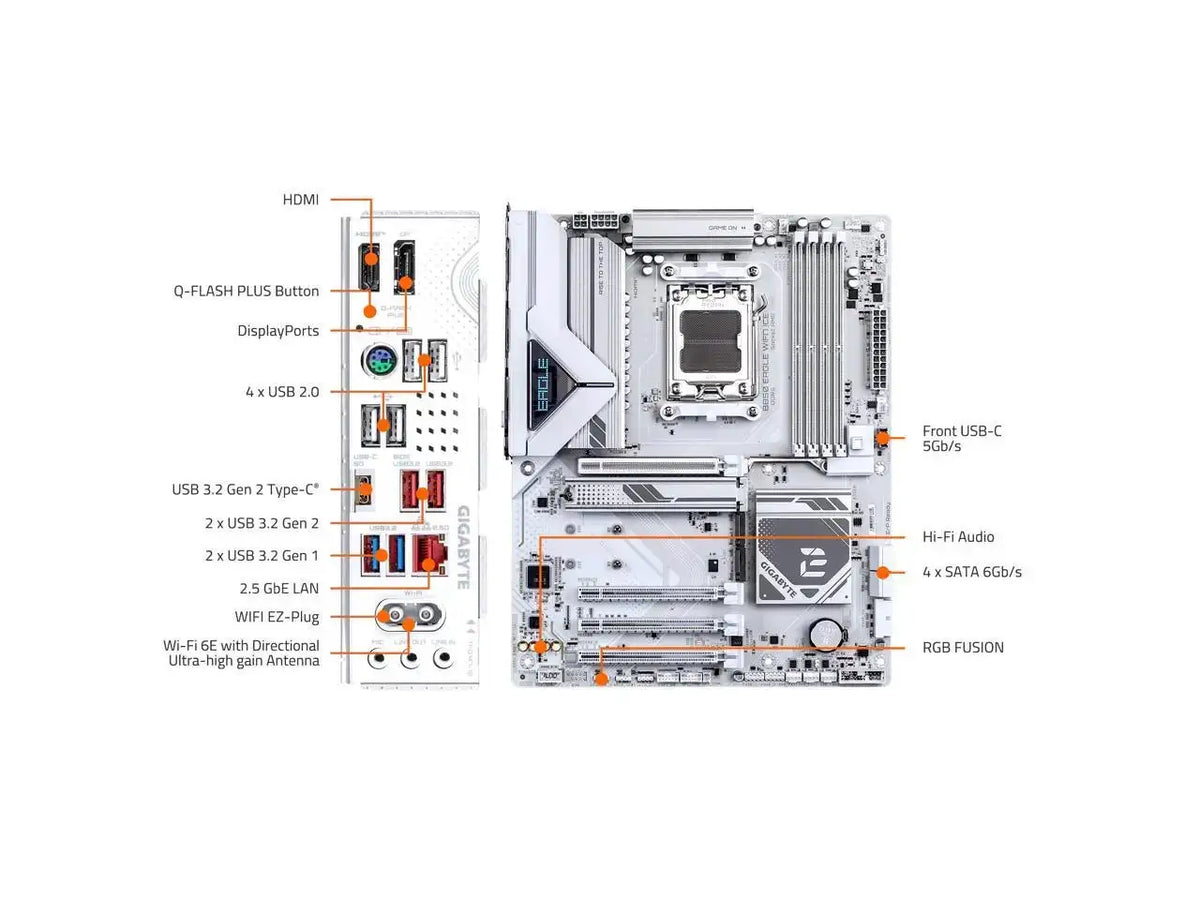 GIGABYTE EAGLE ICE AMD LGA Motherboard, ATX, , , PCIe , — product view 5