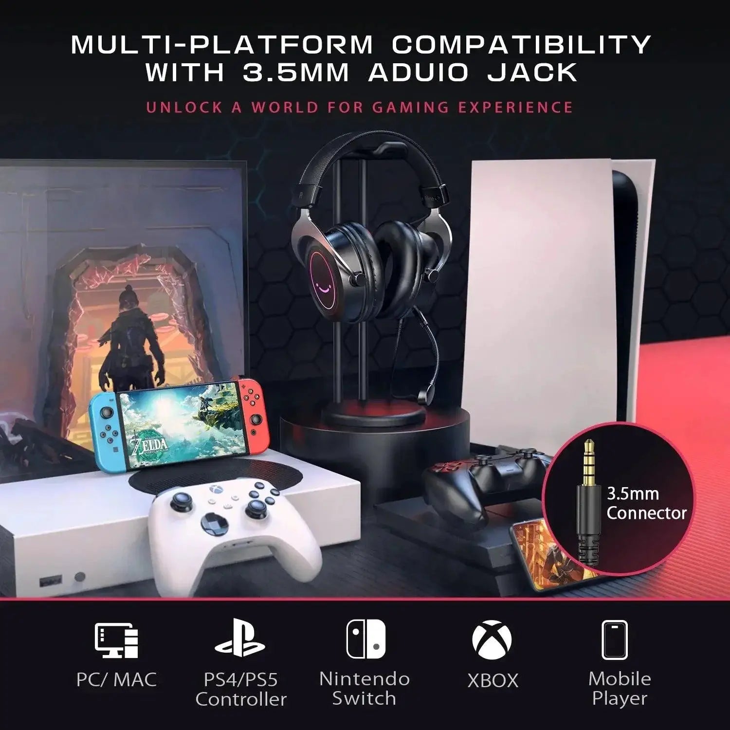 Gaming Headset With RGB Lighting For Immersive Sound