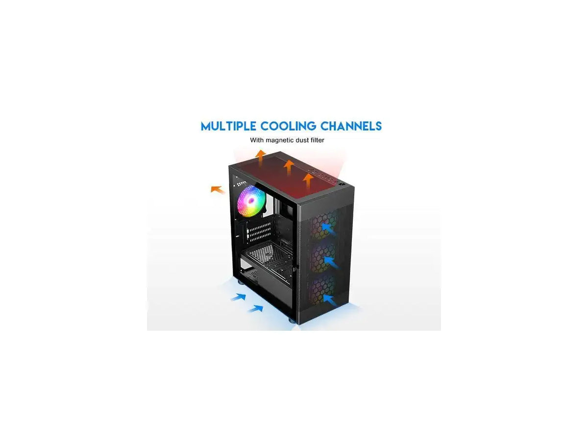 DIYPC ARGB-G5-BK Black Cases (Computer Cases - ATX Form)