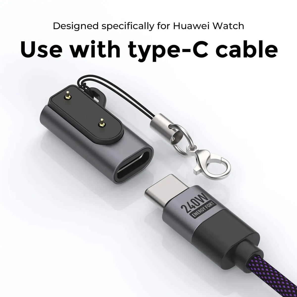 Type C Charging Adapter USB C Smart Watch Charger Converter For Huawei Band 11/10/9/8/7/6 Fit3 Watch 5X Pro/5X/5 Pro/5/4 Pro/4X