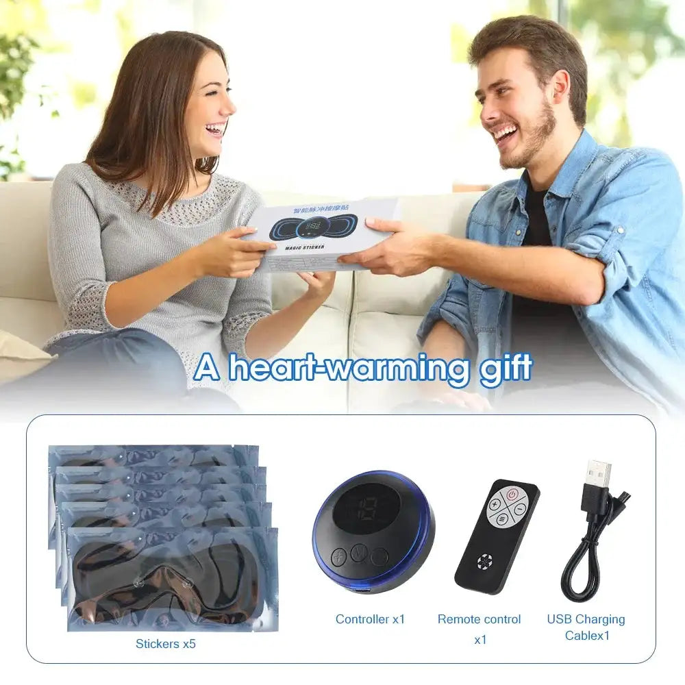 Smart Electric Neck Massager Set Cervical Patch 8 Modes 19 Levels Intensity Portable Home Use Massage Tools for Relieve Fatigue