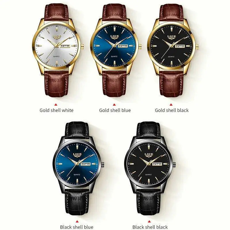 Lige Luxury Mens Quartz Watch Waterproof Timepiece