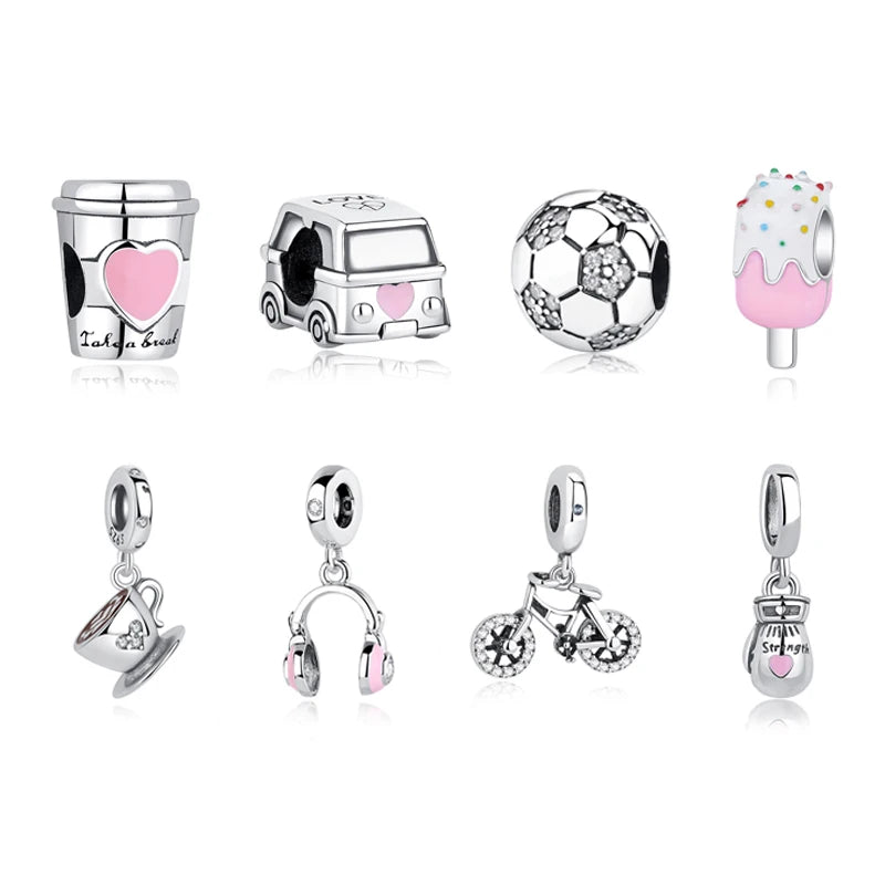 Sterling Silver Charm Soccer Football