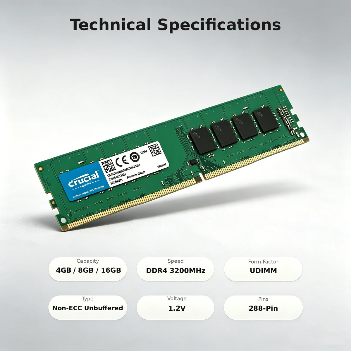 Crucial Desktop Ram Udimm Non