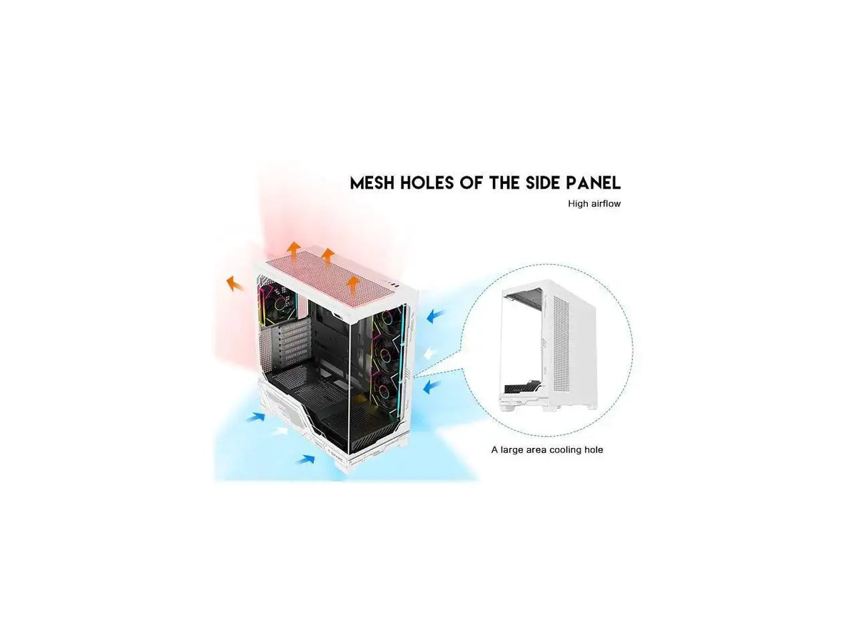 DIYPC Black C Tempered Glass ATX Gaming Computer Case w/ — product view 8