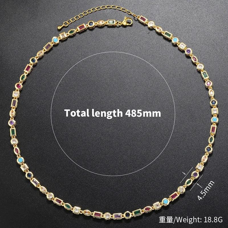 Zhukou Candy Necklace Women Cubic Zirconia Couples Jewelry