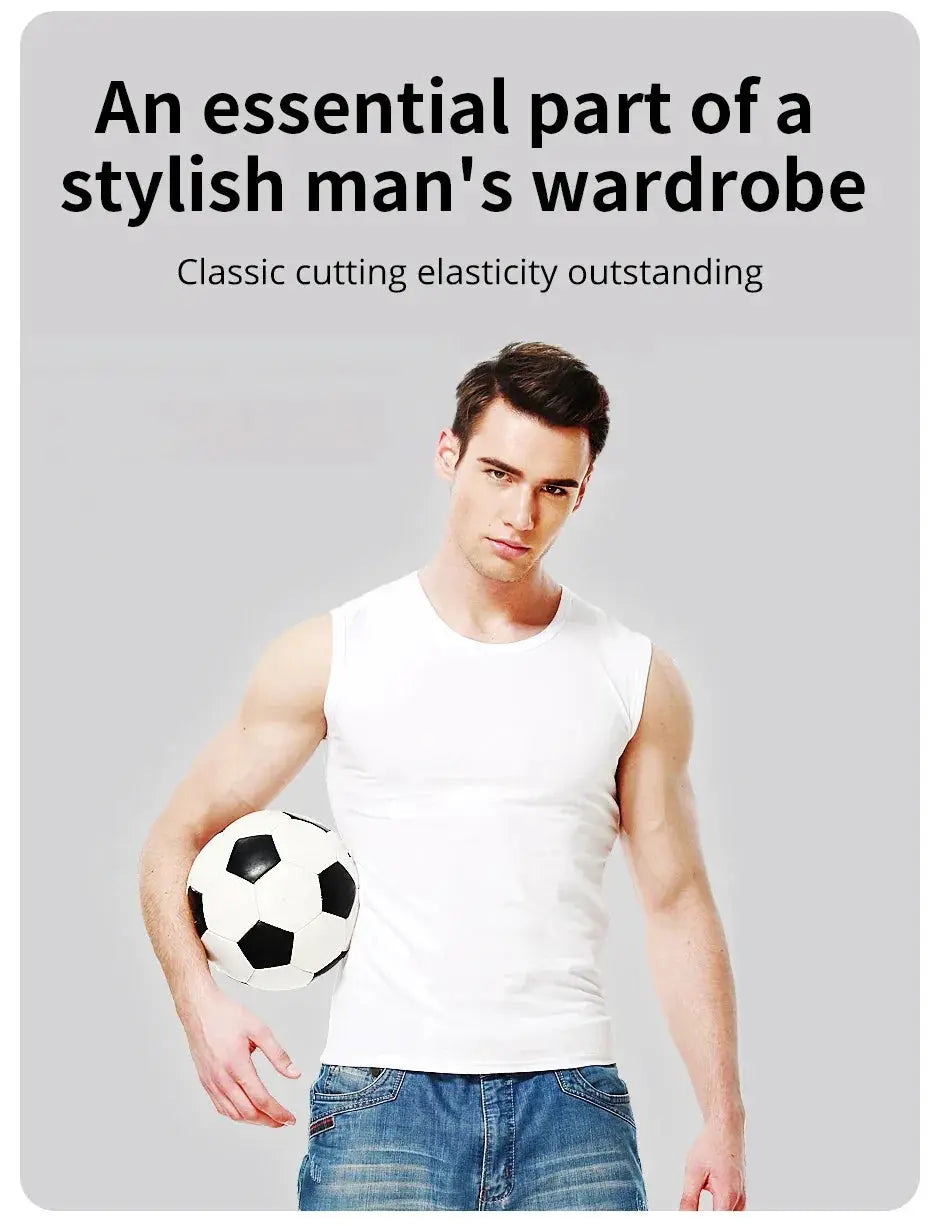 One Third Piece Mens Wide Shouldered Cotton Vest Slim Top - OurLum.com