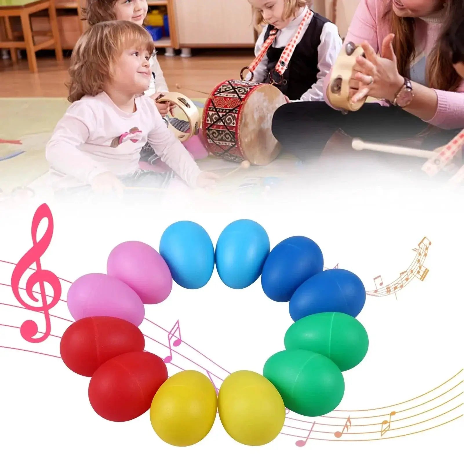 12Pcs Egg Shakers Kids Learning Set Musical Instruments