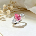 Sterling Silver Pink Moissanite Ring