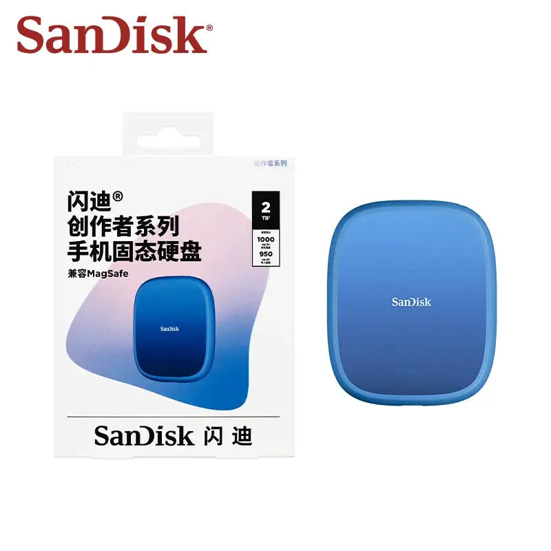 SanDisk Portable SSD for iPhone 15 16 17 Type-C Smartphone Max 1000Mb/s External Solid State Drive 1TB 2TB USB3.2 PSSD Hard Disk