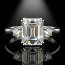 Moissanite Ring in Sterling Silver Asscher
