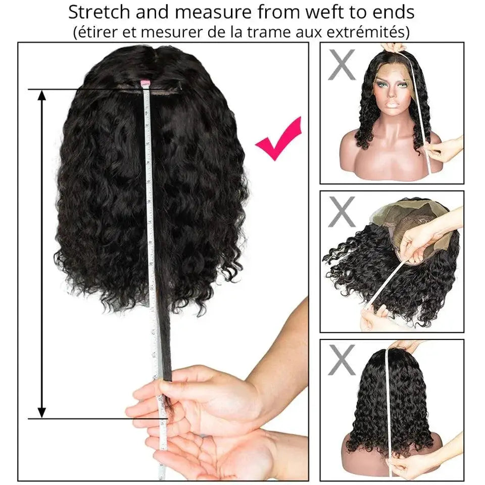 Short Deep Curly Bob Wig Wet And Wavy Lace Front 13x4