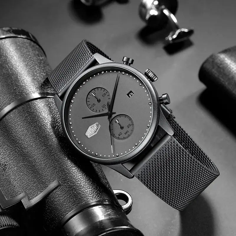 Premium Black Chronograph Watch — product image 2