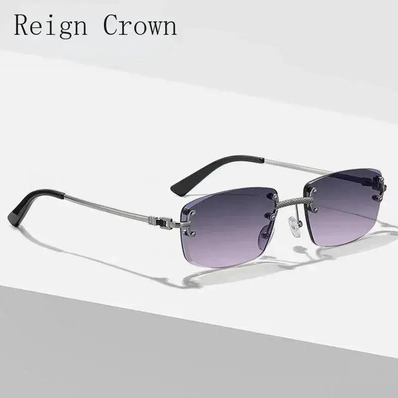 Unisex UV400 Rimless Square Sunglasses Sun Protection