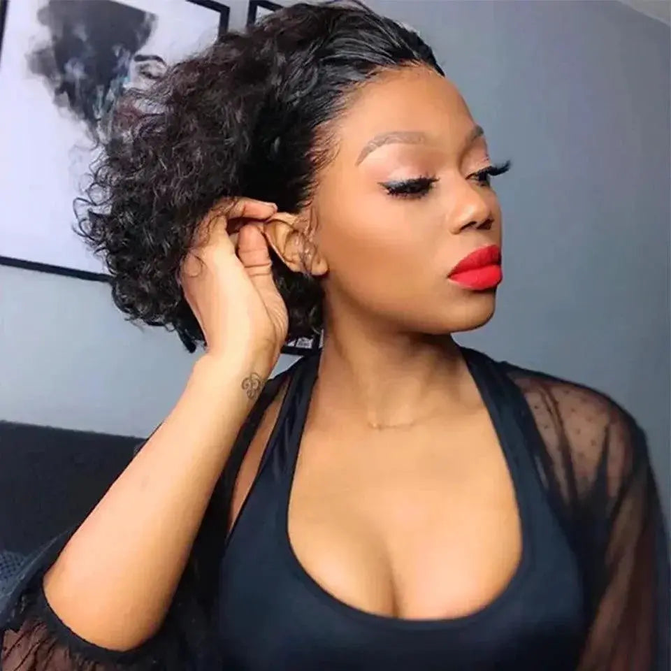 Highlight Pixie Cut Lace Front Wig Glueless Affordable