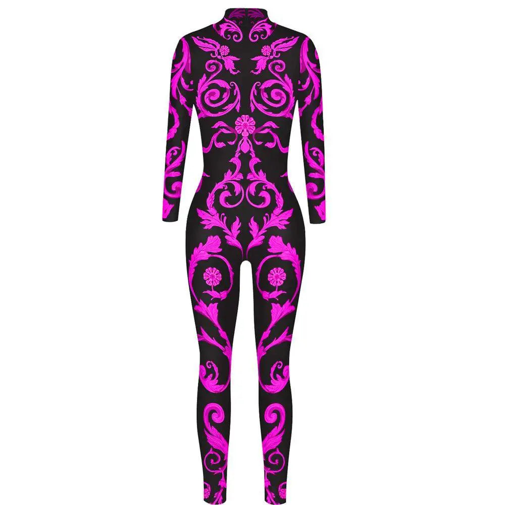 Feline Fantasy Halloween Cat Costume 3D Print Jumpsuit
