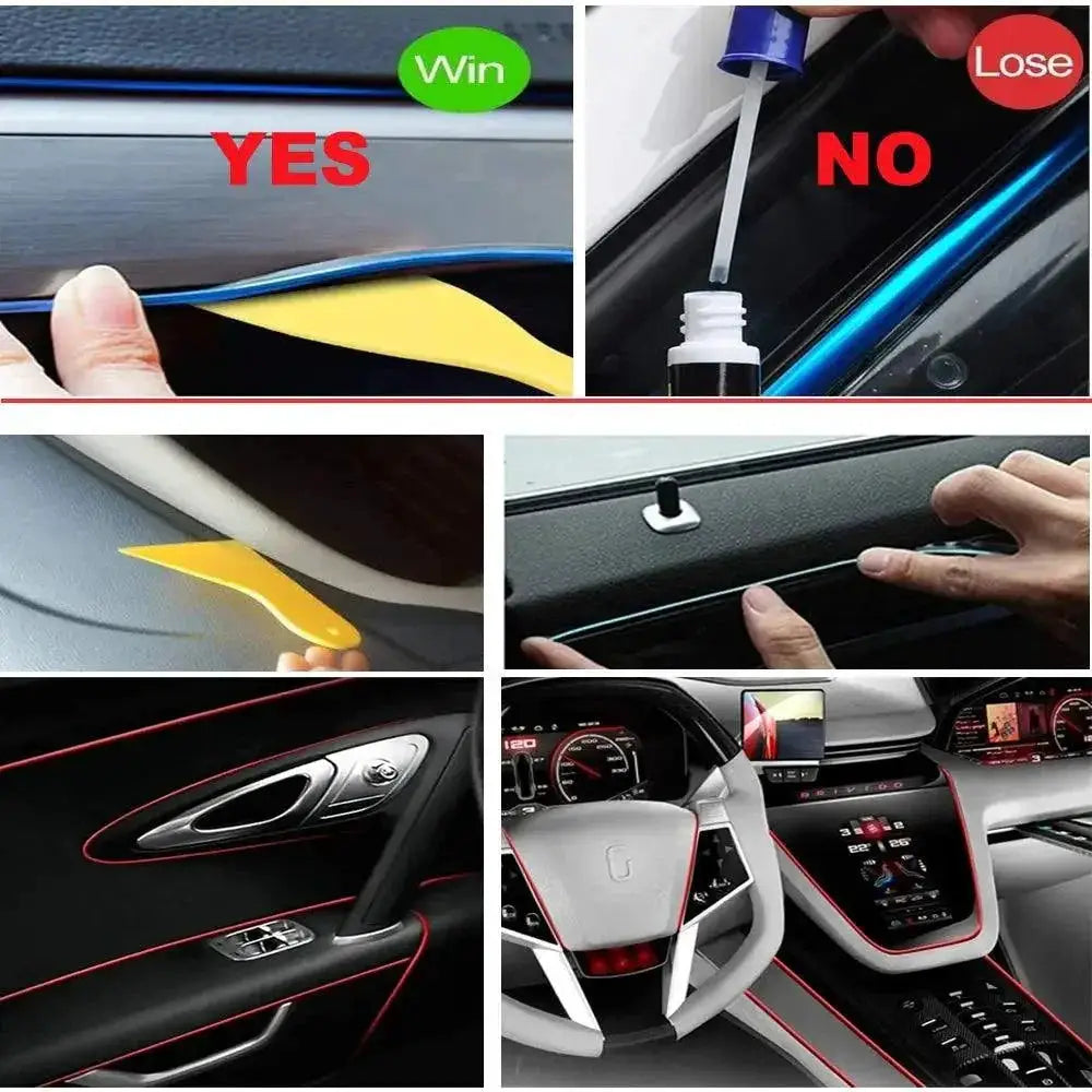 Car Interior LED Neon EL Strip Light USB Ambient Lamp 5M