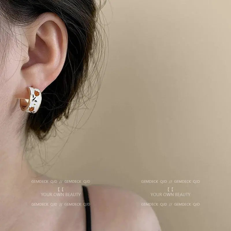 Vintage Tulips Drop Earrings for Women Fashion Jewelry