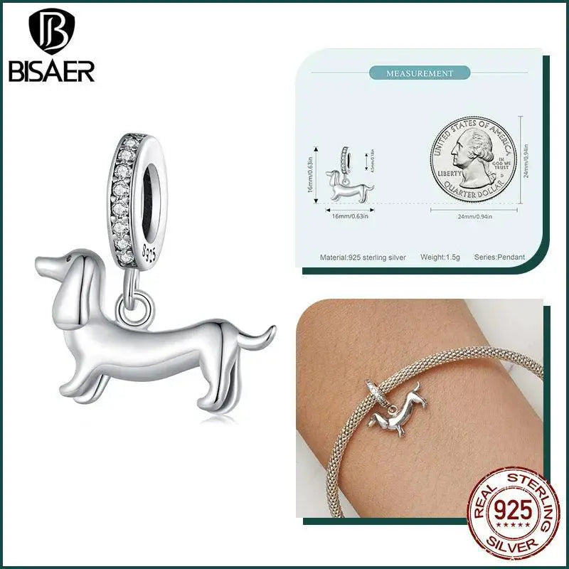Cute Dog Charm Bead Pendant For Women DIY Bracelet Jewelry