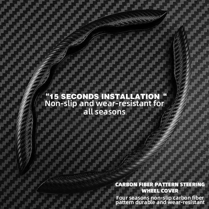 Carbon Fiber Leather Steering Cover For Enhanced Control