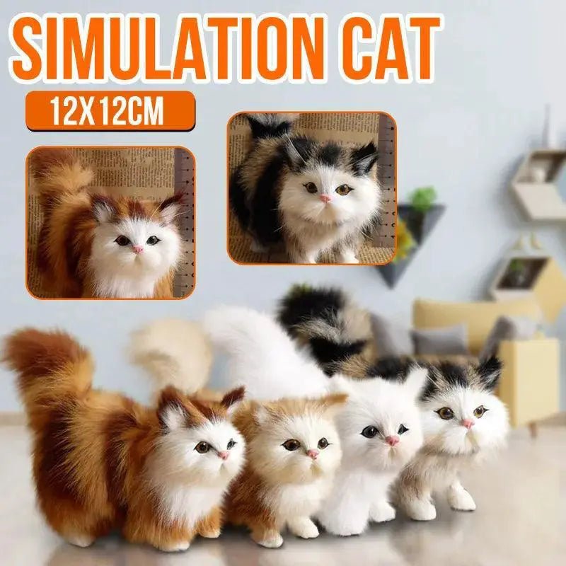 Lifelike Cute Simulation Cat Plush Toy For Kids Gift 12cm